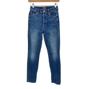 MOTHER Super Stunner Ankle Jeans Blue Wash‎ Size 25 READ Racing Hearts